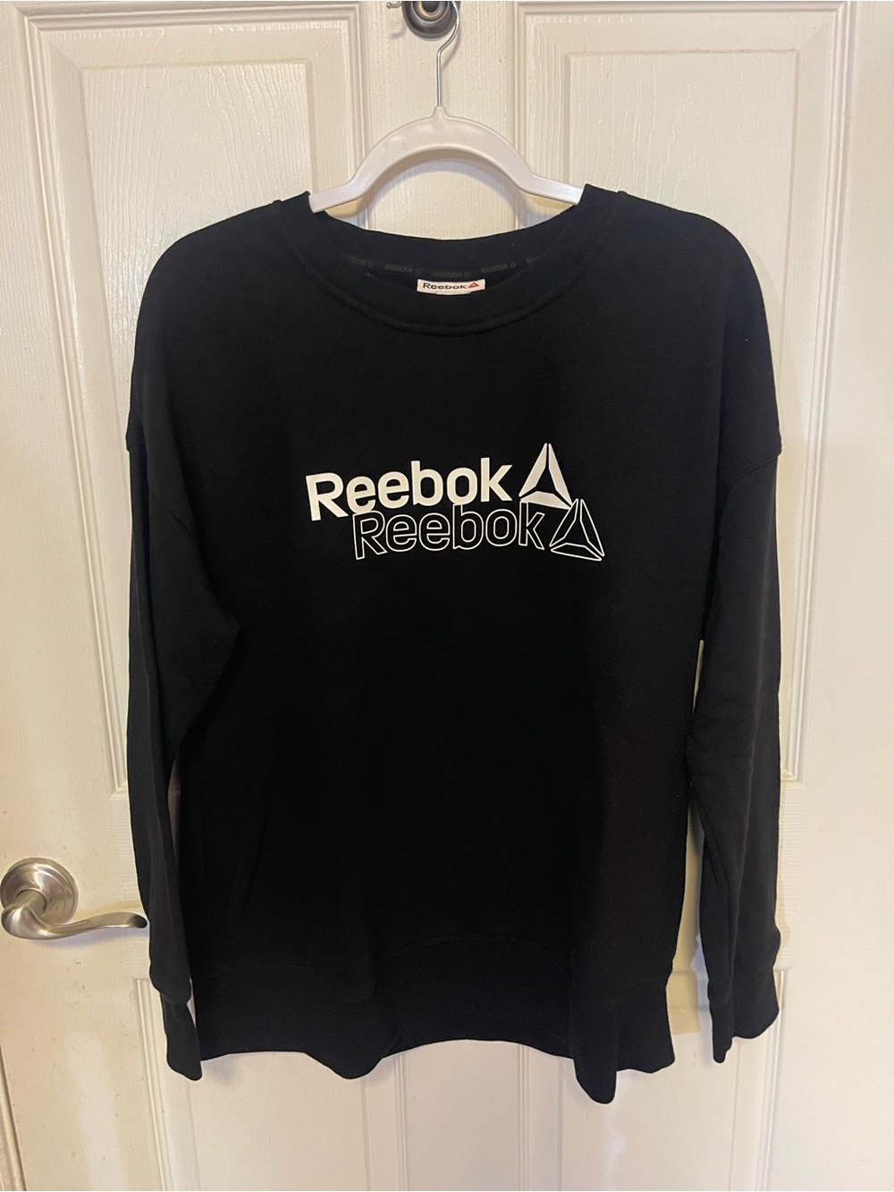 Reebok Black Crewneck Sweatshirt with White Logo